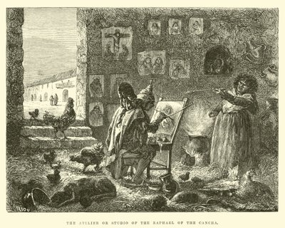 The Atelier or Studio of the Raphael of the Cancha by Edouard Riou